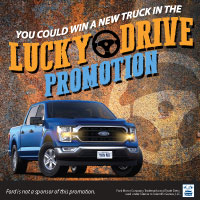 You could win a new truck in the Lucky Drive Promotion.