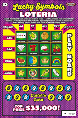 Lucky Symbols Loteria ticket